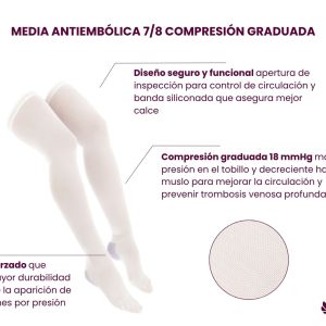 Media EU Antiembolica UNISEX 8-18 mm Hg - Blanco