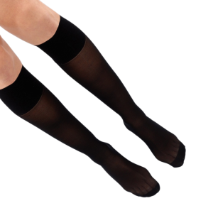 Media EU 3/4 Mujer Algodon 15-20 mm Hg - Negro y azul